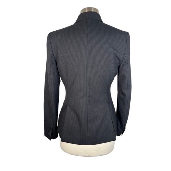 Paul Smith Women's Pinstripe Blazer Jacket 44 Black Virgin Wool Career Work - Picture 2 of 13